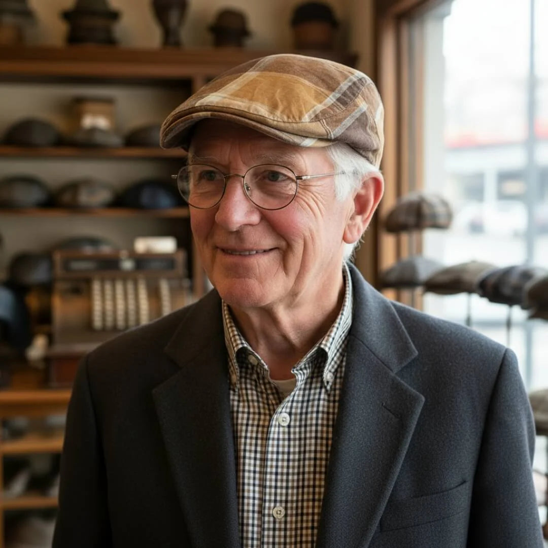 Boina plana de algodón a cuadros | Vélez-Málaga