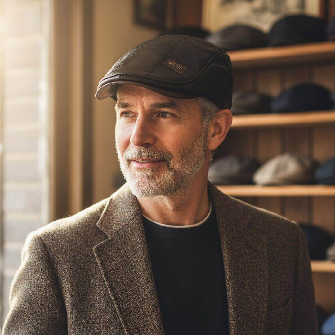 Boina plana de cuero vegano | Bilbao